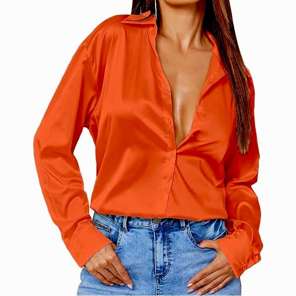 Women’s burnt orange Amazon blouse